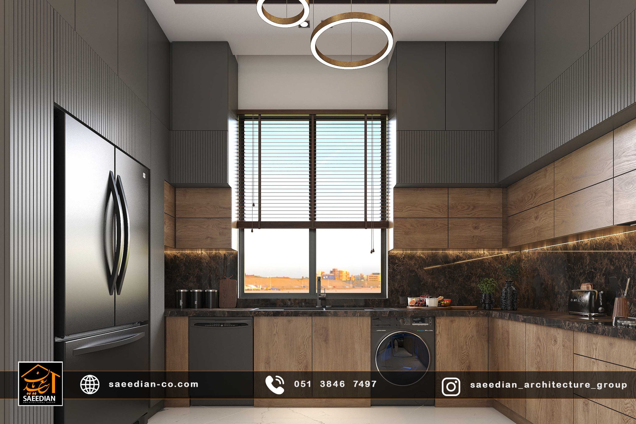 طراحی داخلی آشپزخانه ویلا مدرن